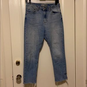 Topshop Moto Crop Straight Leg Jeans size UK W28